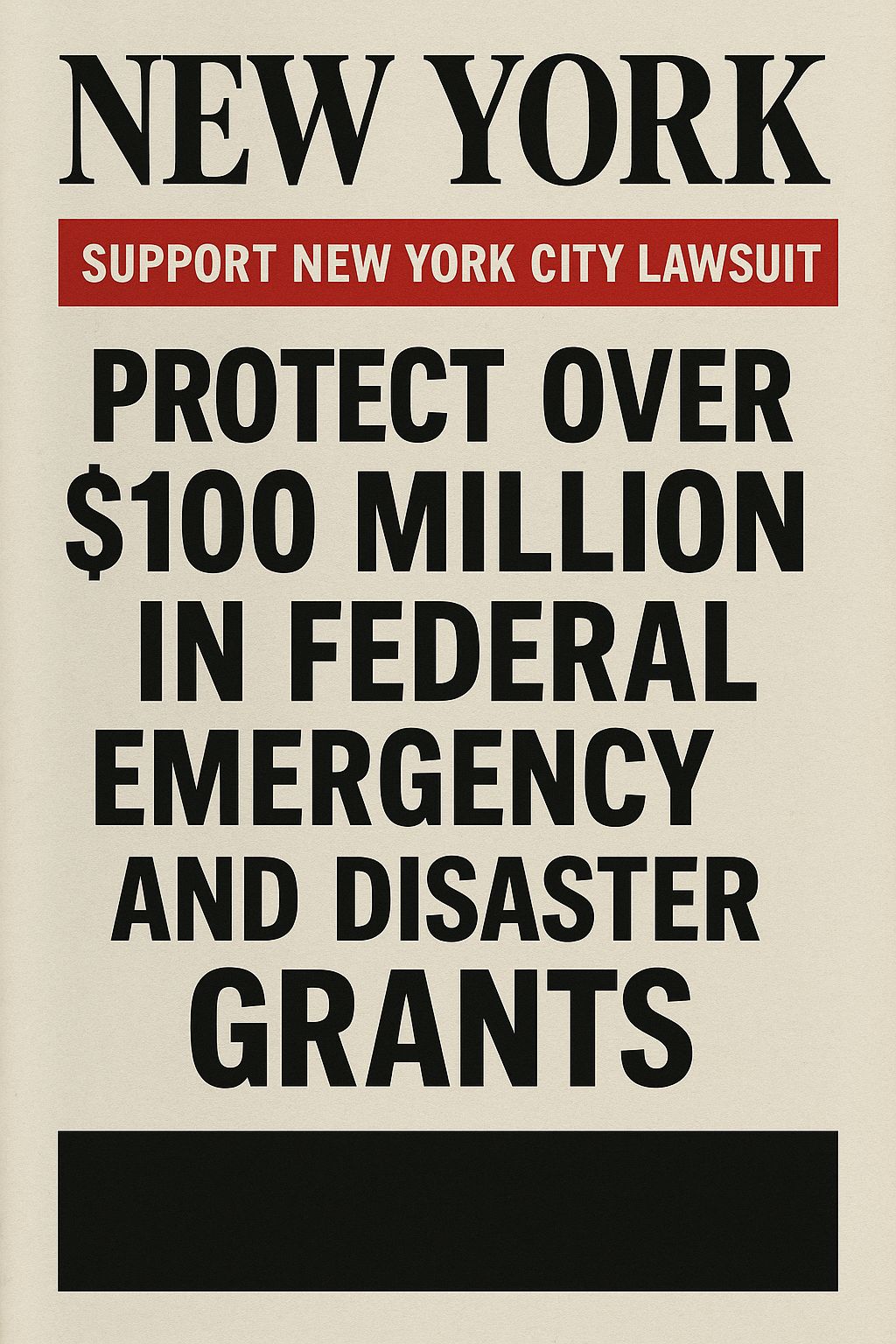 CITY OF NEW YORK FILES LAWSUIT TO PROTECT OVER $100 MILLION IN FEDERAL EMERGENCY AND DISASTER GRANTS - gallery image 1