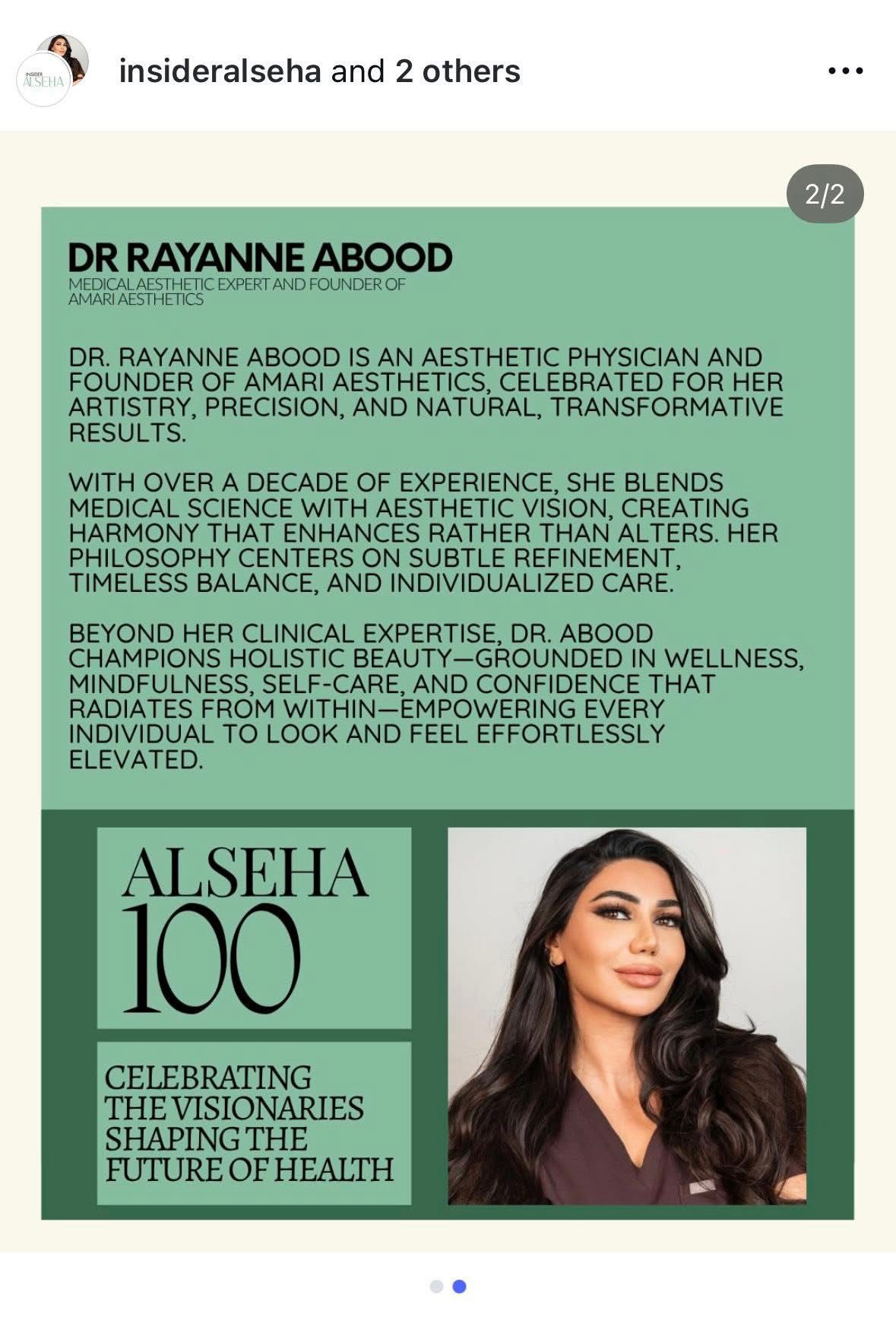 Dr. Rayanne Abood Honored Among “ALSEHA 100” Visionaries Shaping the Future of Health - gallery image 2