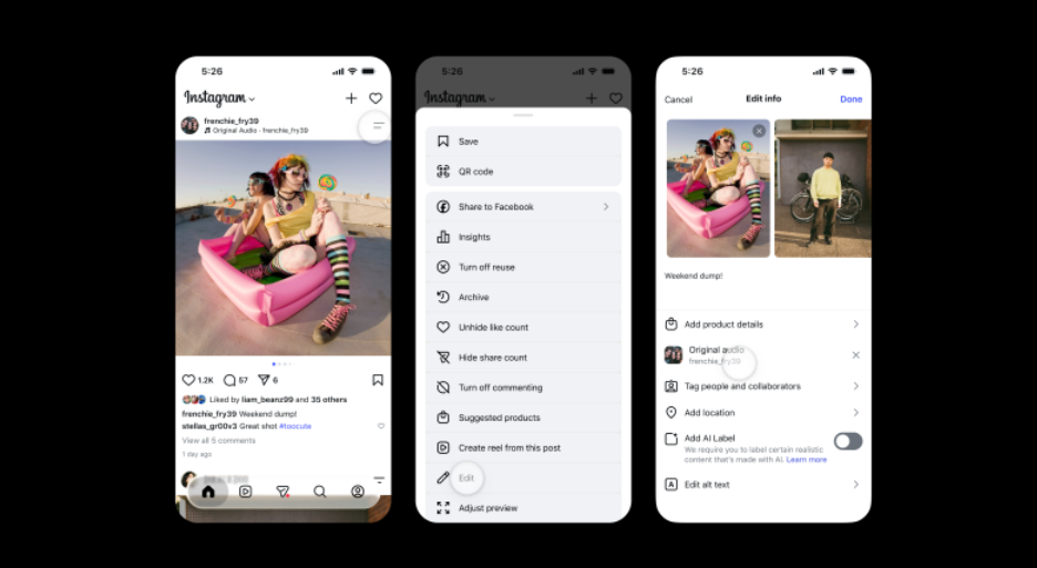 Instagram Reinvents Published Content With Audio Replacement Feature for Existing Posts - gallery image 1