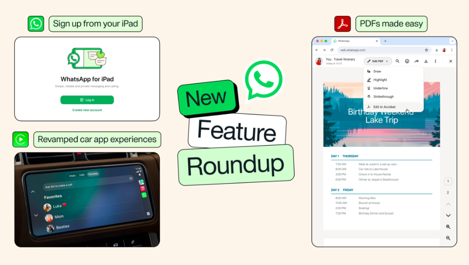 WhatsApp Expands Cross-Device Experience with Smarter Car Integration and Independent iPad Accounts