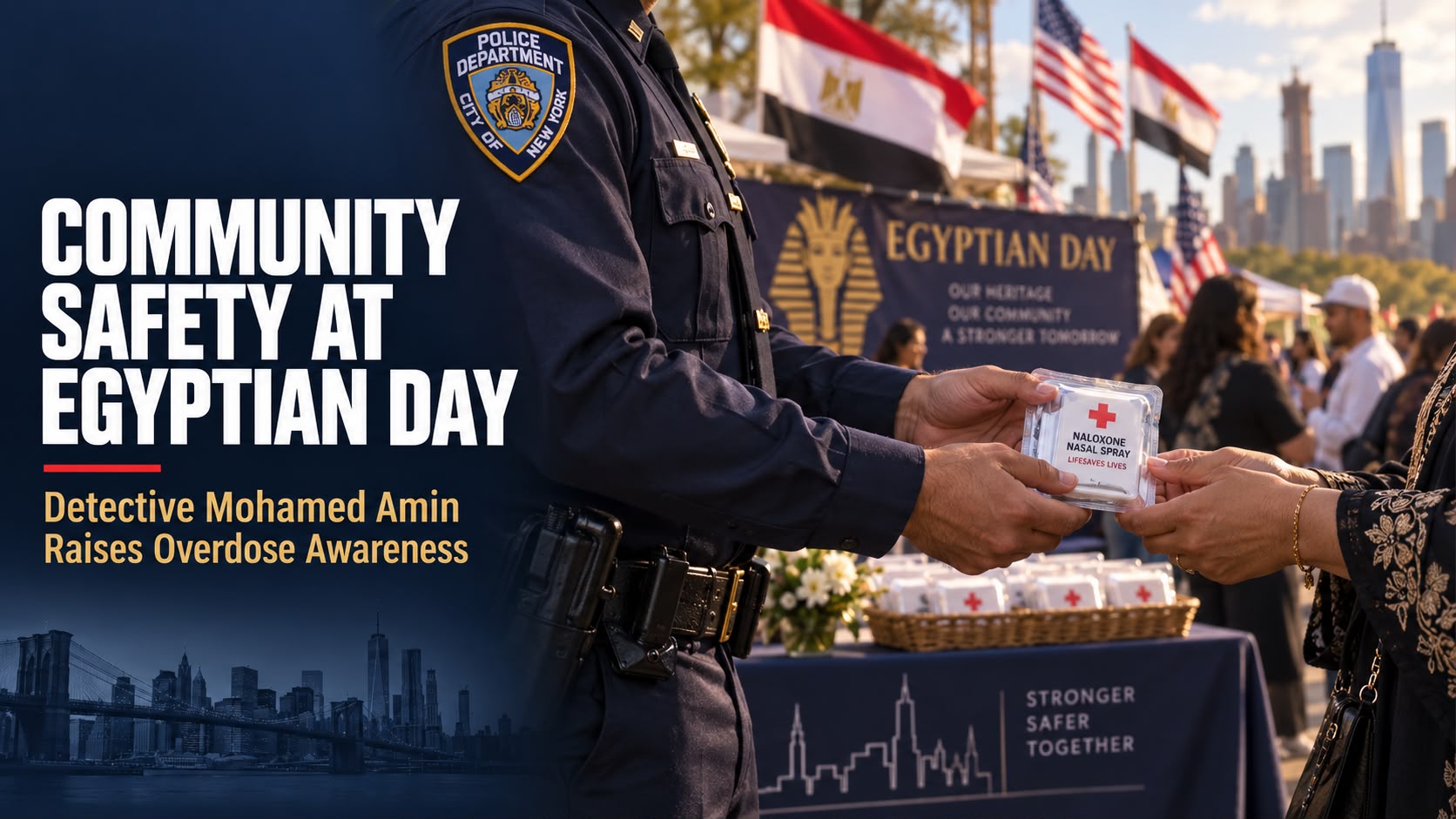 NYPD Detective Mohamed Amen Distributes Life-Saving Naloxone Kits During Egyptian Day - gallery image 1