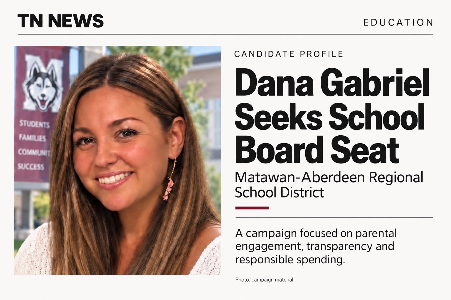 Dana Gabriel Seeks Matawan-Aberdeen School Board Seat With Focus on Transparency and Parental Engagement