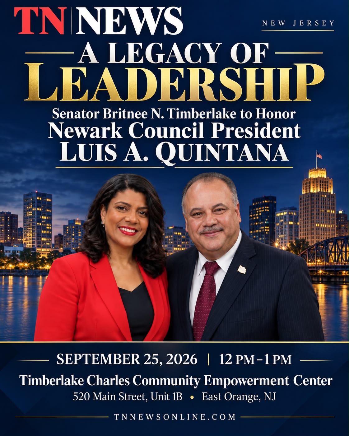Senator Britnee Timberlake to Honor Newark Council President Luis A. Quintana - gallery image 1