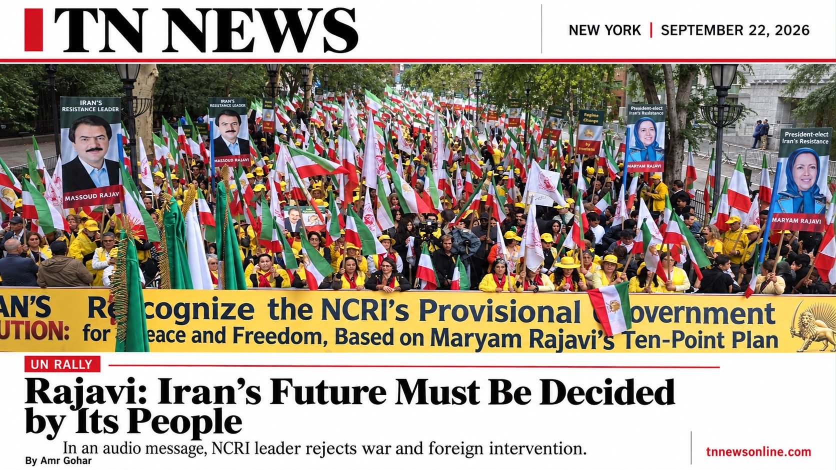 Maryam Rajavi Uses UN Rally to Call for Political Change in Iran Without Foreign Intervention