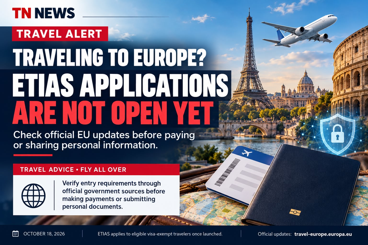 Europe-Bound Travelers, Beware: ETIAS Applications Are Not Open Yet